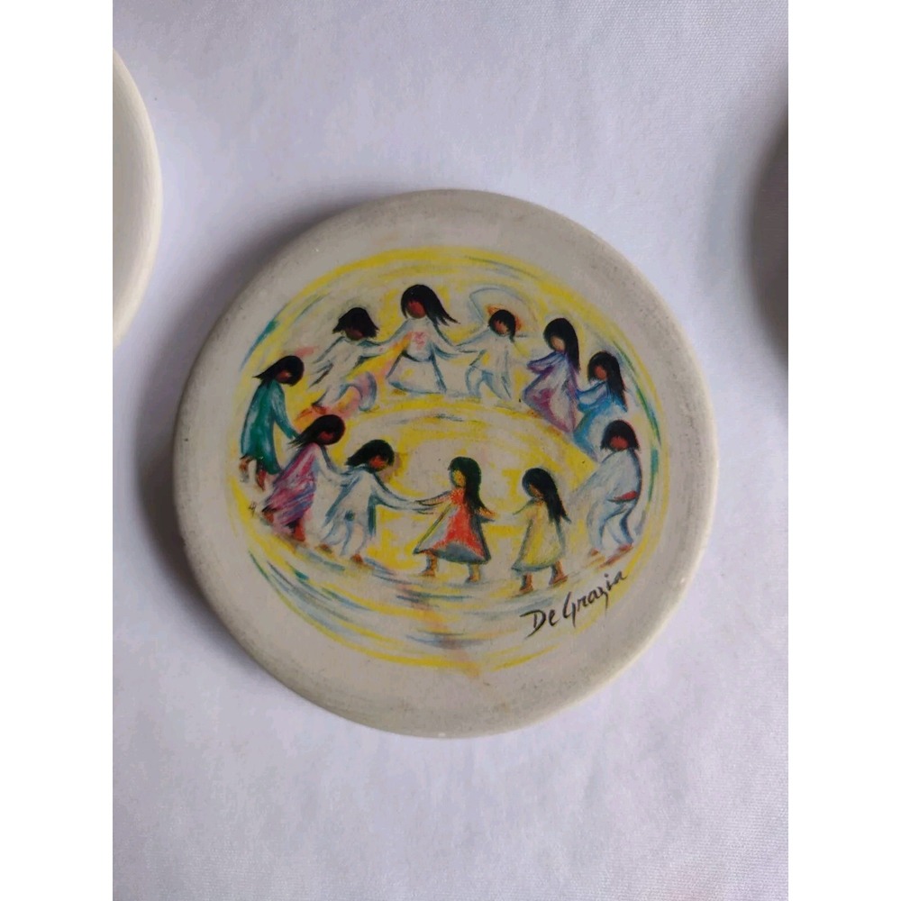 Ted De Grazia Los Ninos Sandstone Coasters Set of 5 Mexico Theme Hispanic - Picture 3 of 7